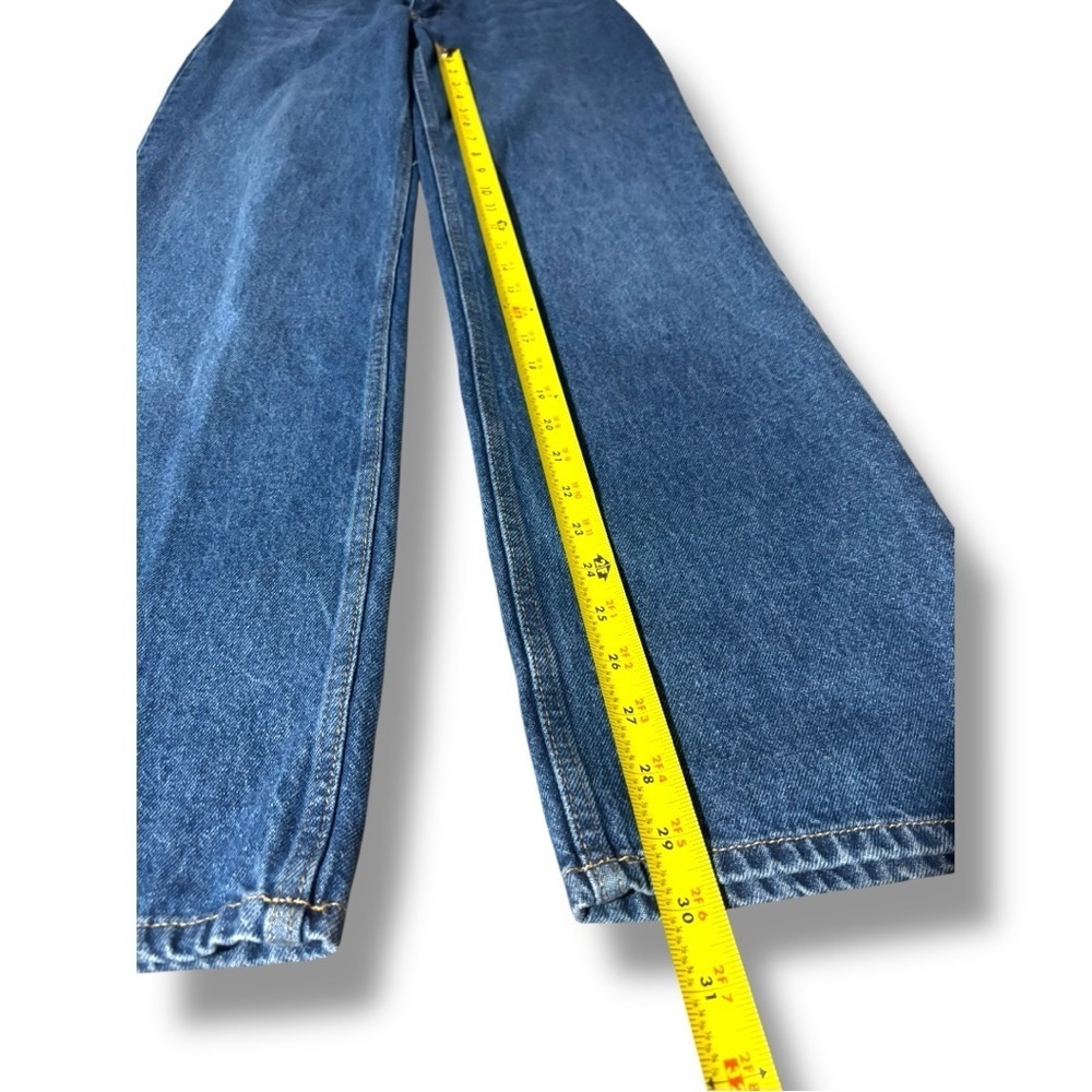 Dark Blue Denim High Waisted Classic Straight Leg Women's Jeans - Picture 7 of 9